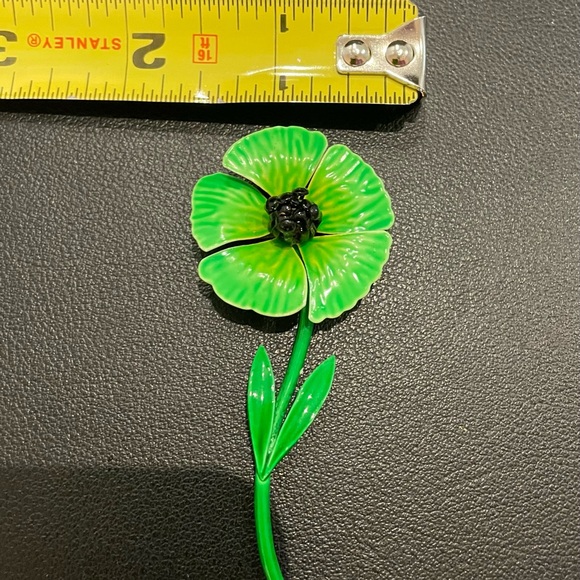 Vintage mid-century metal flower brooches - Picture 8 of 8
